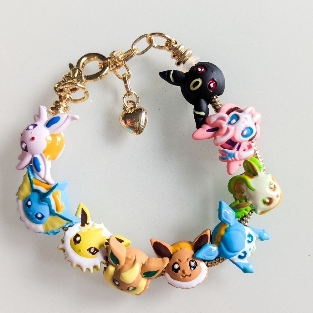 Eevee & Evolutions Charm Bracelet Multi Character Anime Fan Jewelry